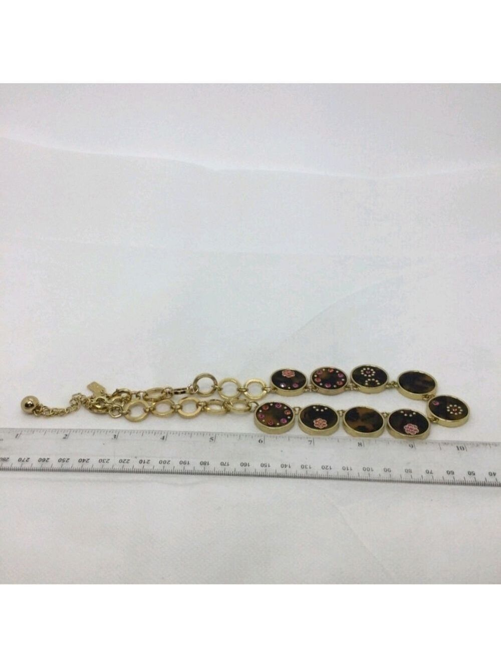 Kate Spade New York Tortoise Shell & Rhinestone Disc Necklace NWOT - Picture 4 of 5